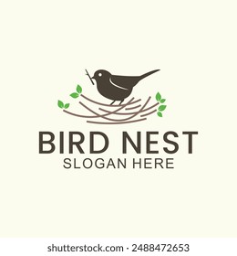 bird's nest logo with a simple, simple and premium style. perfect for any brand and company