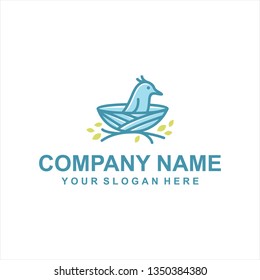 birds nest logo vector