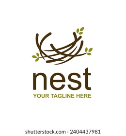 Bird's nest logo - vector illustration, bird's nest logo design emblem. Suitable for your design need, logo, illustration, animation, etc. 