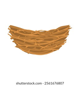 Birds nest made of branches. Wild housing for nesting and brooding of chicks with nature vector design