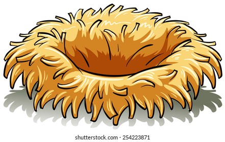 A bird's nest on a white background