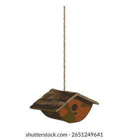 bird's nest Shelters where birds lay their eggs, hung on tree branches, made by carpenters.