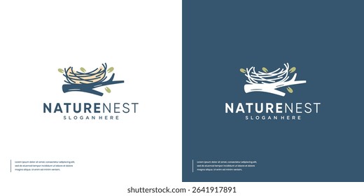 bird's nest, symbol of comfort, natural product, graphic template illustration.