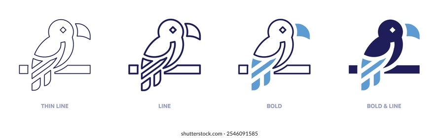 Birds nesting icon in 4 different styles. Thin Line, Line, Bold, and Bold Line. Duotone style. Editable stroke.