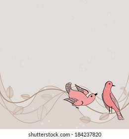 Birds on a branch. 
