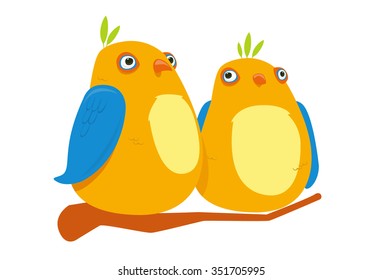 Birds on a branch silly
