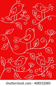Birds on branches
