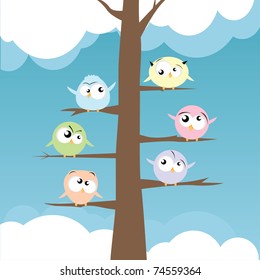birds on branches