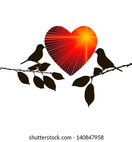 birds on the branches keep the heart
