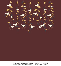 the birds on the branches vector pattern