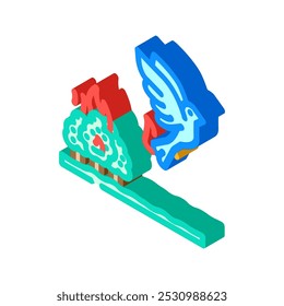 aves no fogo selvagem desastre ícone isométrico vetor. aves no fogo selvagem fogo sinal de desastre. símbolo isolado ilustração