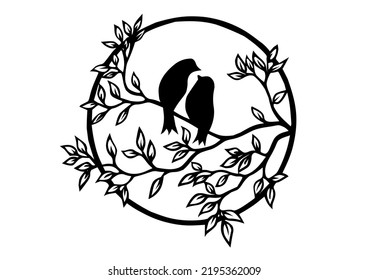 Birds on Flower frame icon