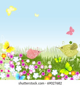 birds on the lawn