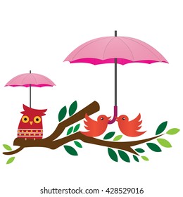Birds on tree.