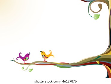birds on a tree
