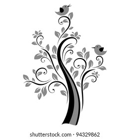 Birds on the tree (black)