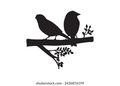 Birds on Tree Branch Bundle, Silhouette, Birds on Branches,  Birds Silhouette,  art, Flock of, Bird on Tree Branch, Branch, Avian, Feathers, Per