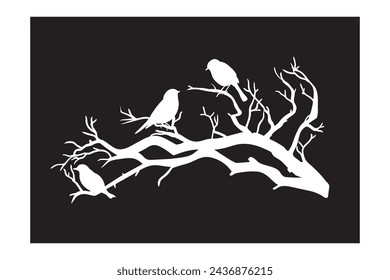Birds on Tree Branch Bundle, Silhouette, Birds on Branches,  Birds Silhouette,  art, Flock of, Bird on Tree Branch, Branch, Avian, Feathers, Per