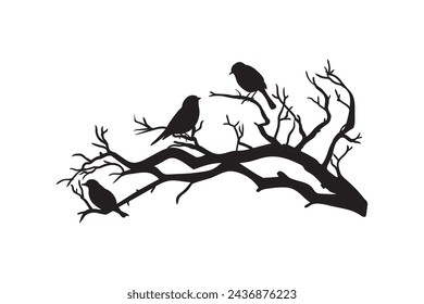 Birds on Tree Branch Bundle, Silhouette, Birds on Branches,  Birds Silhouette,  art, Flock of, Bird on Tree Branch, Branch, Avian, Feathers, Per