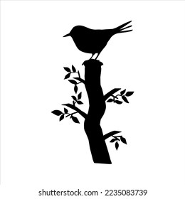 The birds on a tree branch in the spring time
