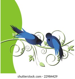birds on a vine