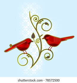 birds on a vine