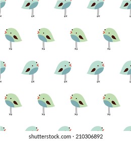 birds on white background