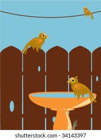 Birds in outdoor scene 1 - vector