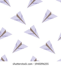 Birds with paper airplanes. Vector illustration.