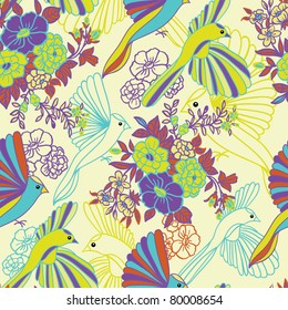 birds of paradise seamless pattern