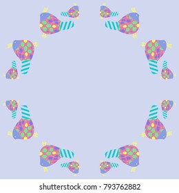 Birds pattern, abstract  spots . Hand drawn.