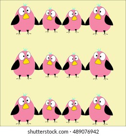 birds pattern bird cartoon vector illustration