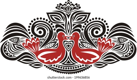 Birds pattern decorative vector illustration