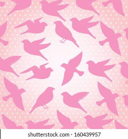 birds pattern over pink background vector illustration