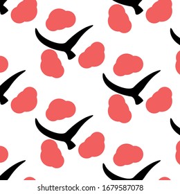birds pattern, sky and bird vector background