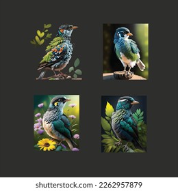 birds patterns victor background dark 