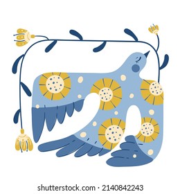 Birds peace Ukraine pigeons folk flowers patterns