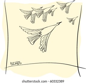 The birds, pen drawing