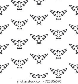 Birds predators seamless pattern. Vector background.