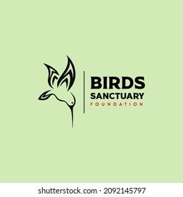 birds sanctuary foundation illustration logo design