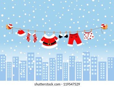 Birds With Santa Clothes