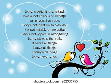 birds say: Love is patient