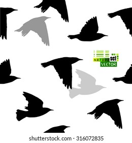 Birds seamless background fabric. Vector