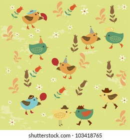 Birds seamless pattern