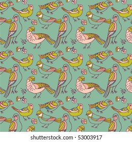 birds seamless pattern