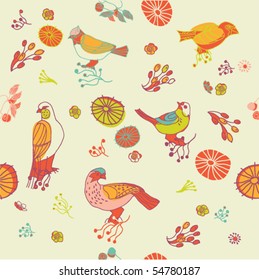 birds seamless pattern