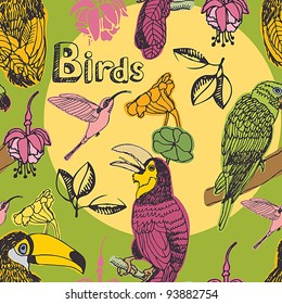 Birds seamless pattern