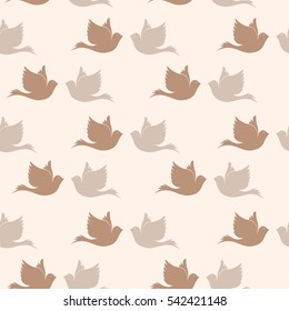 Birds seamless pattern background, vector illustration