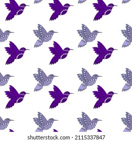 Patrón de aves sin costura. Hermosos pájaros exóticos de fondo blanco.