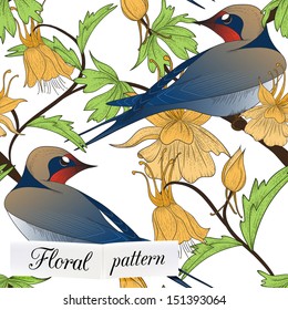Birds seamless pattern can be used for wallpaper, website background, textile printing